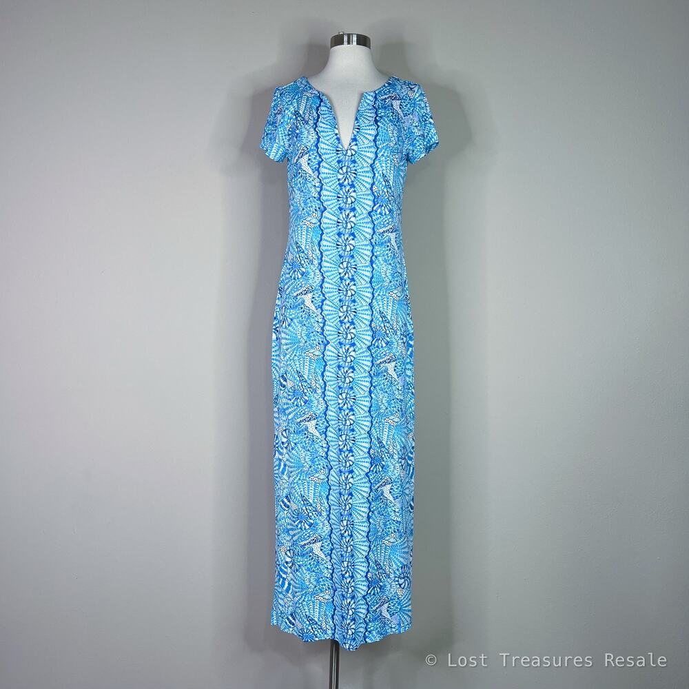 NEW Lilly Pulitzer | Sophiletta Blue Amalfi Seashore Print Maxi Dress Medium NWT - Picture 2 of 8